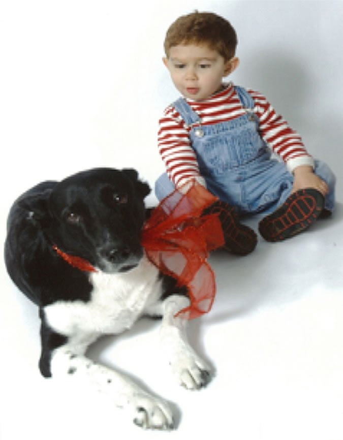 dog and boy